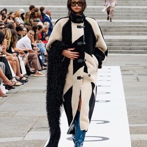 Topshop Black and Cream Patterned Jacket